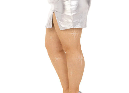 LEG AVENUE - NETZSTRÜMPFE MIT KRISTALLISIERUNG SCHWARZ ÜBERGRÖSSE