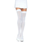 Leg avenue weiße nylon oberschenkelhohe strümpfe mit glattem transparentem stoff und elastischem bund