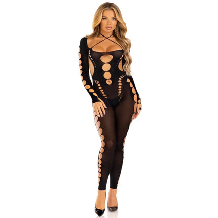 LEG AVENUE - RECKLESS ANKLE BODYSTOCKING SCHWARZ - Bodystocking