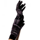 Schwarze satin-handschuhe von leg avenue mit elegantem, lang gezogenem design aus seidigem material