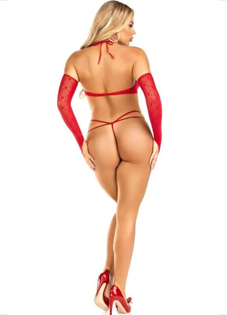 LEG AVENUE - SET 3-TEILIG: OBERTEIL + TANGA + RMEL - BH & Slip