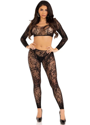 LEG AVENUE - SET AUS KURZEM OBERTEIL UND STRUMPFHOSE - BH & Slip