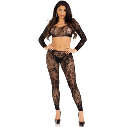 LEG AVENUE - SET AUS KURZEM OBERTEIL UND STRUMPFHOSE - BH & Slip