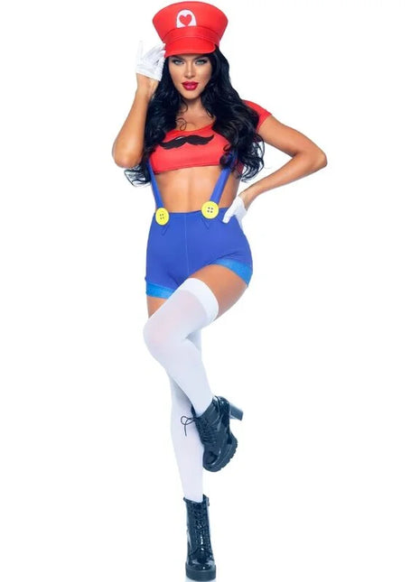LEG AVENUE - SEXY KOSTÜM MARIO BROS ROT/BLAU M