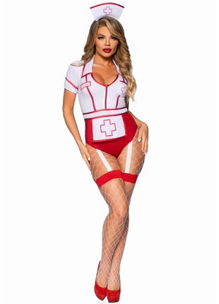 LEG AVENUE - SEXY KRANKENSCHWESTERKOSTÜM ROT/WEISS M
