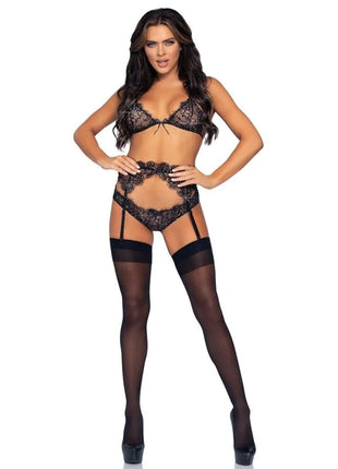 LEG AVENUE - SHINNY DREITEILIGES SET M - Sexy Dessous-Set