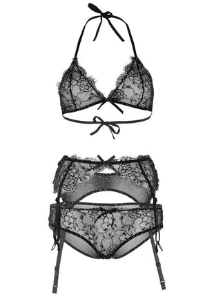 LEG AVENUE - SHINNY DREITEILIGES SET M - Sexy Dessous-Set