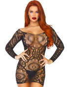 LEG AVENUE - SPITZEN-MINIKLEID MIT LANGEN RMELN EINE GRÖSSE