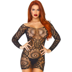 LEG AVENUE - SPITZEN-MINIKLEID MIT LANGEN RMELN EINE GRÖSSE