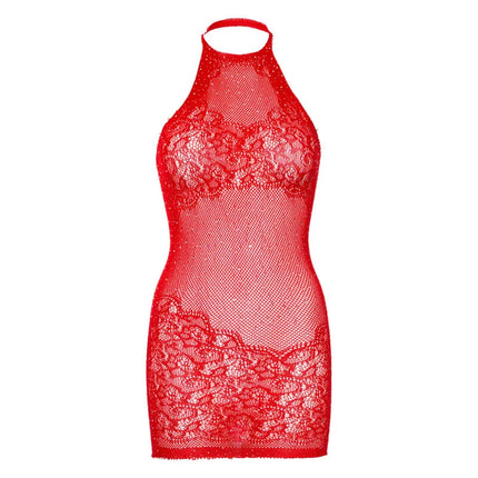 LEG AVENUE - STRASS NECKHOLDER-MINIKLEID EINHEITSGRößE- SCHWARZ