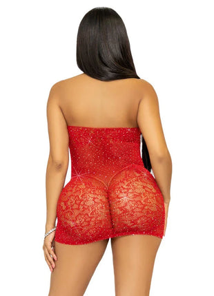 LEG AVENUE - STRASS NECKHOLDER-MINIKLEID EINHEITSGRößE- SCHWARZ
