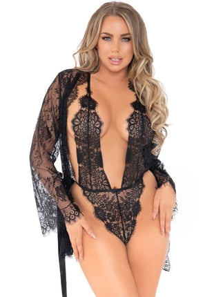 LEG AVENUE - TEDDY- UND ROBE-SET S - Peignoir
