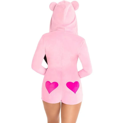LEG AVENUE - TEDDYBÄR-SAMT-BODYS ROSA M