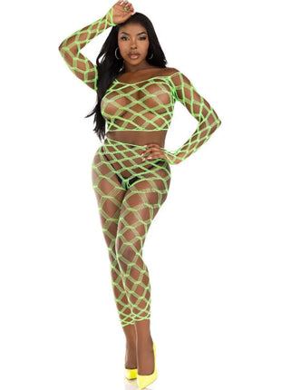 LEG AVENUE - TOP & LEGGINS HARDCORE GRÜN - BH & Slip