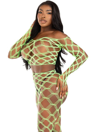 LEG AVENUE - TOP & LEGGINS HARDCORE GRÜN - BH & Slip