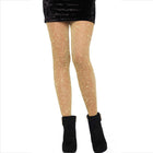 Leg Avenue transparente strumpfhose golden mit goldglitter in kombination mit schwarzen samtshorts und ankle boots