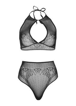 LEG AVENUE - ZWEITEILIGES SET NECKHOLDER-CROP-TOP UND TANGA-HöSCHEN EINHEITSGRößE - BH & Slip