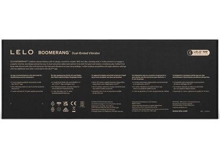 Schwarze rechteckige verpackung des lelo boomerang doppelkörper vibators kirsch mit dualer anwendung
