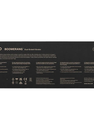 Schwarze rechteckige verpackung des lelo boomerang doppelkörper vibators kirsch mit dualer anwendung