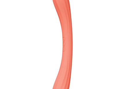 Lelo boomerang doppelkörper vibrator korallenrot aus silikon mit glattem, geschwungenem design und dezentem branding