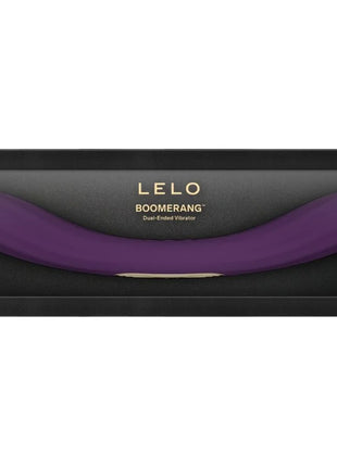 Lelos boomerang doppelender vibrator lila in schwarzer verpackung für vielseitigen gebrauch