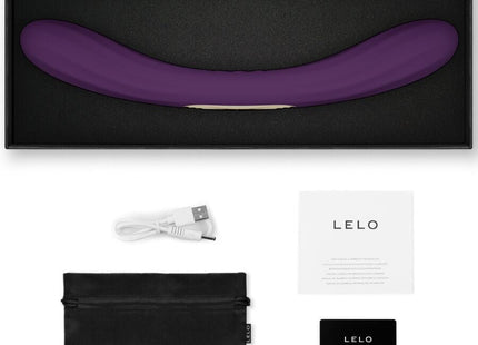 Lelo boomerang doppelender vibrator lila aus glattem silikon mit gebogener form für vielseitigen genuss