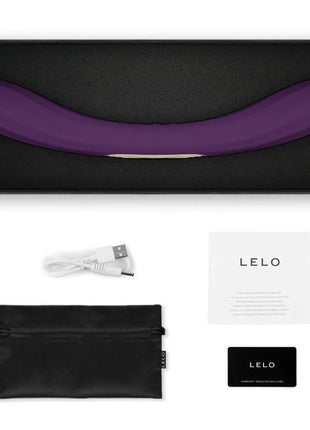 Lelo boomerang doppelender vibrator lila aus glattem silikon mit gebogener form für vielseitigen genuss