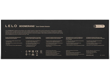 Schwarze rechteckige box für lelo boomerang doppelender vibrator lila mit dualem vibrationsdesign