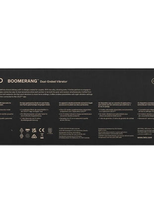 Schwarze rechteckige box für lelo boomerang doppelender vibrator lila mit dualem vibrationsdesign