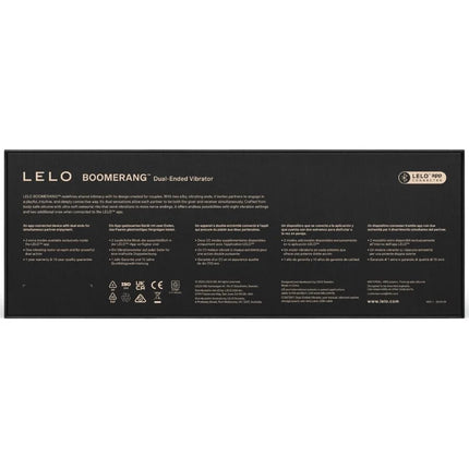 Schwarze rechteckige box für lelo boomerang doppelender vibrator lila mit dualem vibrationsdesign