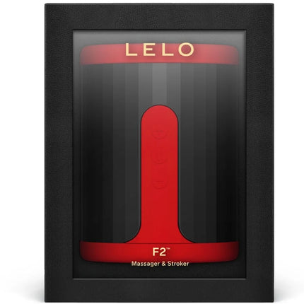 Lello f2s™ masturbator in rot mit 2 motoren und love bridge technologie in schwarzer verpackung