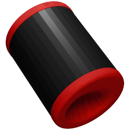 Leelo f2s™ love bridge app-gesteuerter masturbator in rot mit 2 motoren und geripptem design gedrückt halten
