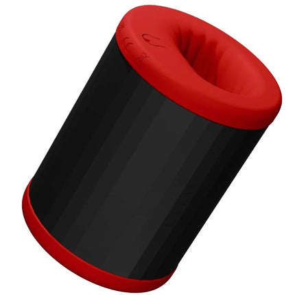 Lelo f2s™ app-gesteuerter masturbator in schwarz und rot mit weicher silikoninnenfläche und zwei motoren