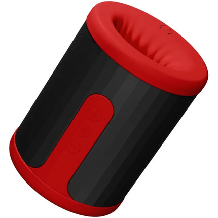 Lelo f2s™ app-gesteuerter roter masturbator mit 2 motoren, weichsilicone und texturiertem griff, love bridge gedrückt halten