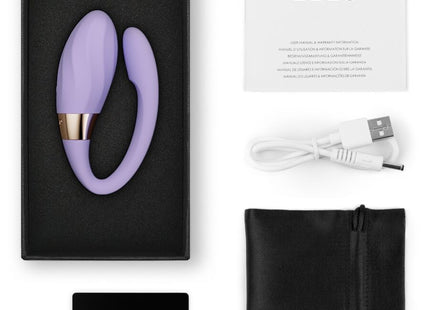 Lilacfarbener lelo tiani twist paarvibrator mit goldfarbenem metallakzent für paare