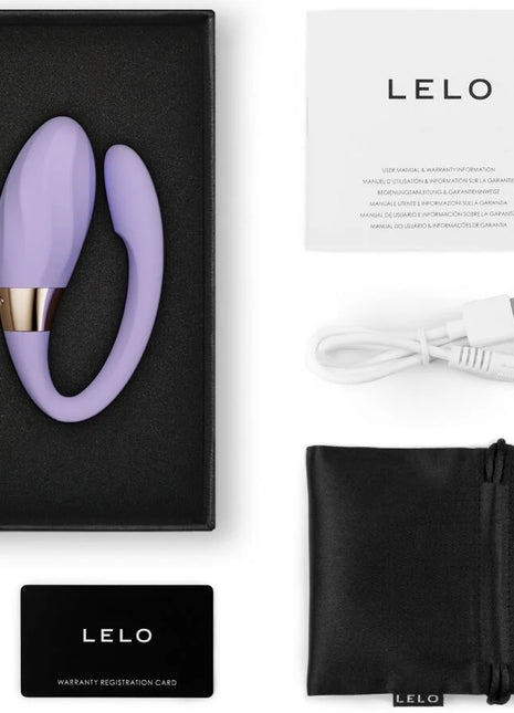 Lilacfarbener lelo tiani twist paarvibrator mit goldfarbenem metallakzent für paare