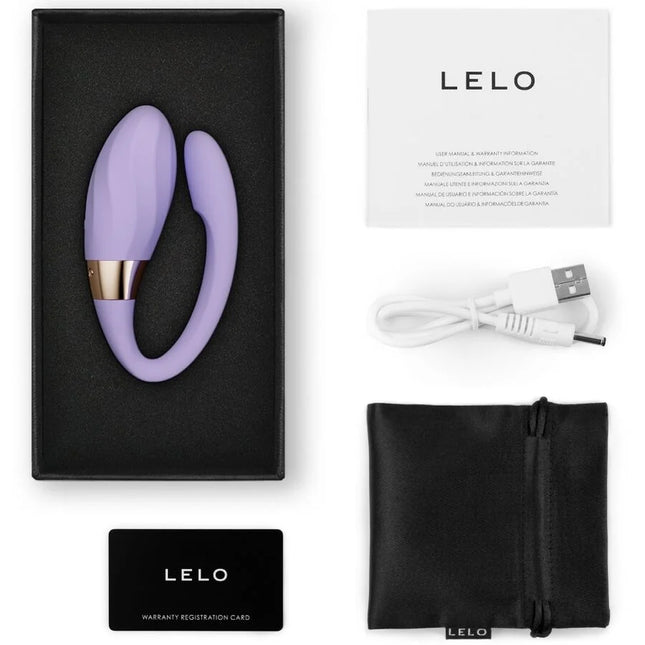 Lilacfarbener lelo tiani twist paarvibrator mit goldfarbenem metallakzent für paare