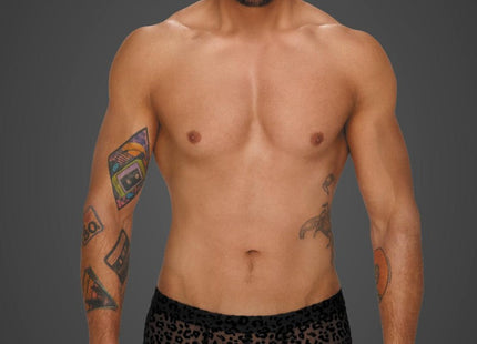 Leopard Flock Shorts H072 von Noir Handmade Aplpha Collection - Herren-Shorts