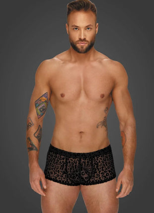 Leopard Flock Shorts H072 von Noir Handmade Aplpha Collection - Herren-Shorts