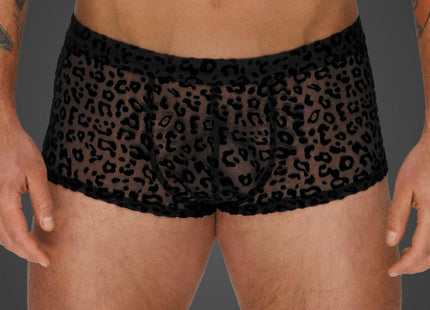 Leopard Flock Shorts H072 von Noir Handmade Aplpha Collection - S / Black - Herren-Shorts