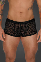 Leopard Flock Shorts H072 von Noir Handmade Aplpha Collection - S / Black - Herren-Shorts