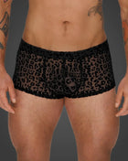Leopard Flock Shorts H072 von Noir Handmade Aplpha Collection - S / Black - Herren-Shorts