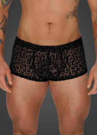 Leopard Flock Shorts H072 von Noir Handmade Aplpha Collection - S / Black - Herren-Shorts