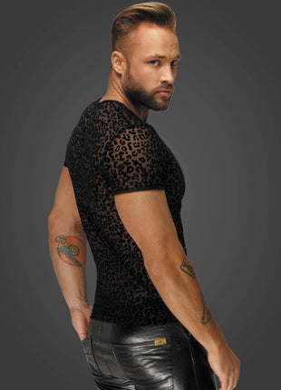 Leopard Flock T-Shirt H071 von Noir Handmade Alpha Collection - Herren-Shirt