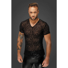Leopard Flock T-Shirt H071 von Noir Handmade Alpha Collection - S / schwarz - Herren-Shirt