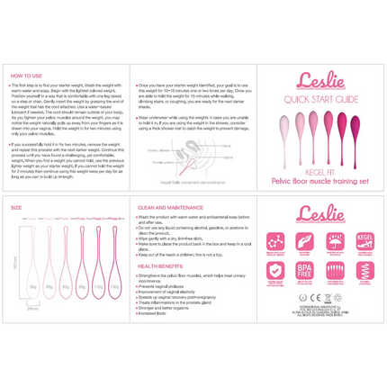 LESLIE - KEGEL FIT PELVIC - MUSCLE TRAINING SET - 6 STÜCKE - Liebeskugeln