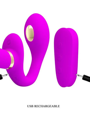 Lila Liebesblitz: Intimer Strap-on mit Vibro & E-Stim - Strapon-Dildo