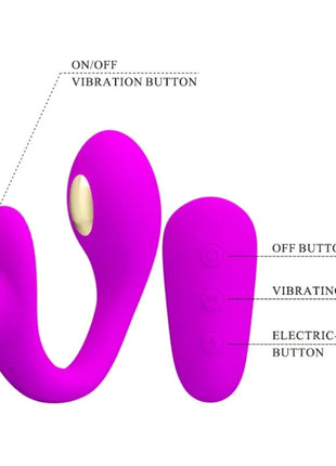 Lila Liebesblitz: Intimer Strap-on mit Vibro & E-Stim - Strapon-Dildo