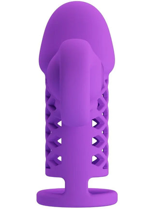 Lila Romantik: Verlängerung mit Spiralkopf-Vibrationen - Penishüllen mit Verlängerung