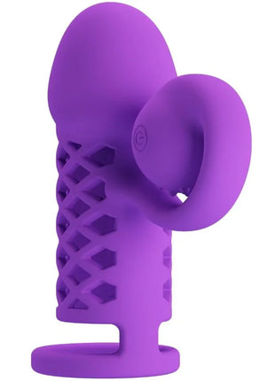 Lila Romantik: Verlängerung mit Spiralkopf-Vibrationen - Penishüllen mit Verlängerung